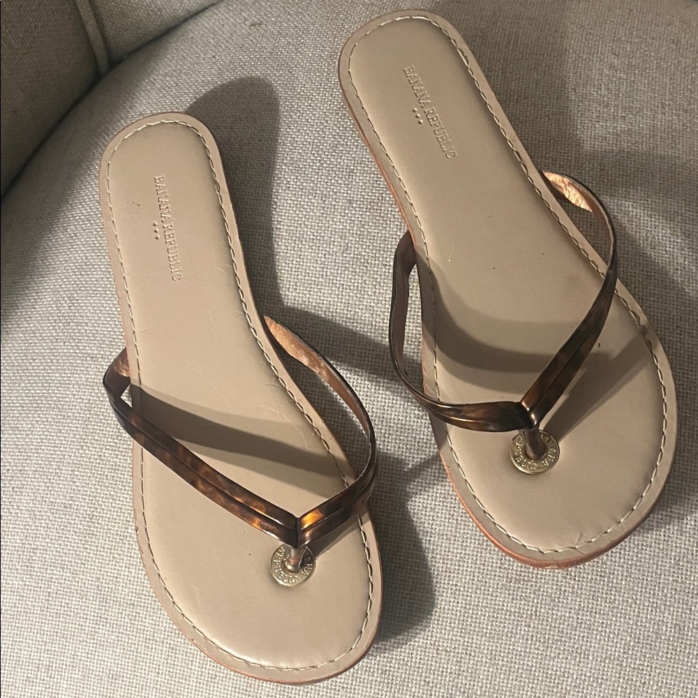 Banana Republic Women's Brown and Cream Sandals